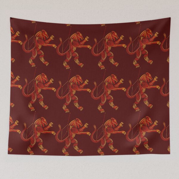 Item preview, Leo Minor Constellation Lion Red Yellow Line Art designed and sold by JAMerArc.