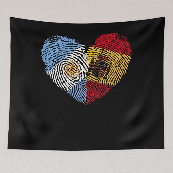 Item preview,  Half Spain Half Argentine Fingerprints Flags Spain Argentina designed and sold by Apparel-Vortex.