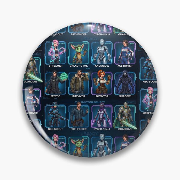 Item preview, Ultimate Gamer Character Select Screen | RPG Heroes Sci-Fi Warriors Gaming T-Shirt Design designed and sold by Bhaskar Digital Art.