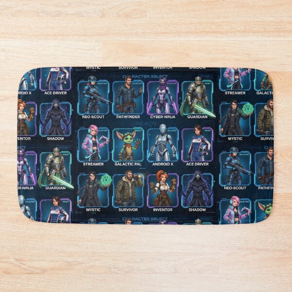 Item preview, Ultimate Gamer Character Select Screen | RPG Heroes Sci-Fi Warriors Gaming T-Shirt Design designed and sold by Bhaskar Digital Art.