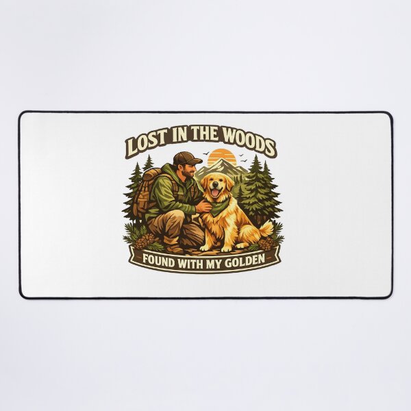 Item preview, Lost in the Woods, Found With My Golden – Hiking Golden Retriever Design, Outdoor Adventure Shirt designed and sold by Sahil Randhawa.