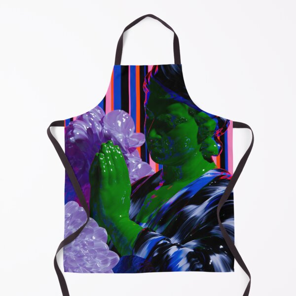 Item preview, Neon Praying Woman With Violet Flowers designed and sold by bubblegoth.