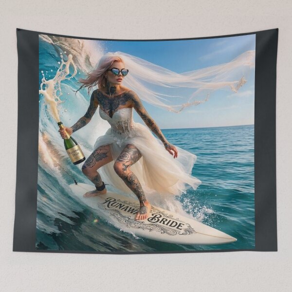 Item preview,  Gothic Bachelorette Party Surfing Bride designed and sold by Voodoo Store Paranormal Collections.