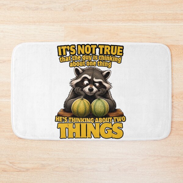 Item preview, He’s Thinking About Two Things. Funny Raccoon Melon Joke Design designed and sold by Creative-Sanc.