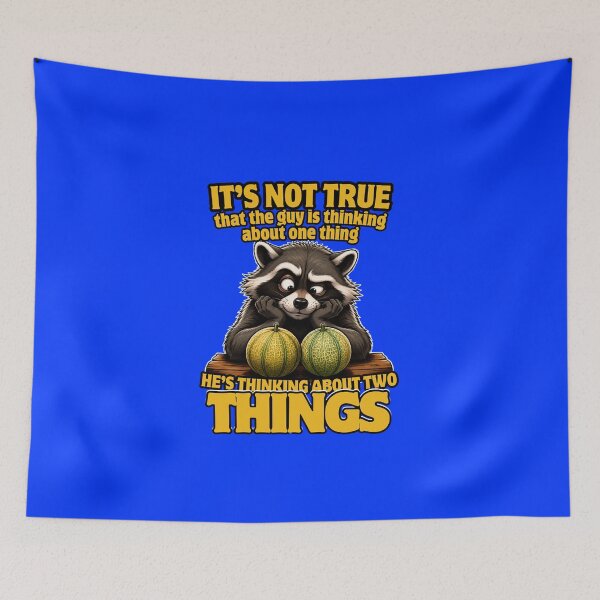 Item preview, He’s Thinking About Two Things. Funny Raccoon Melon Joke Design designed and sold by Creative-Sanc.