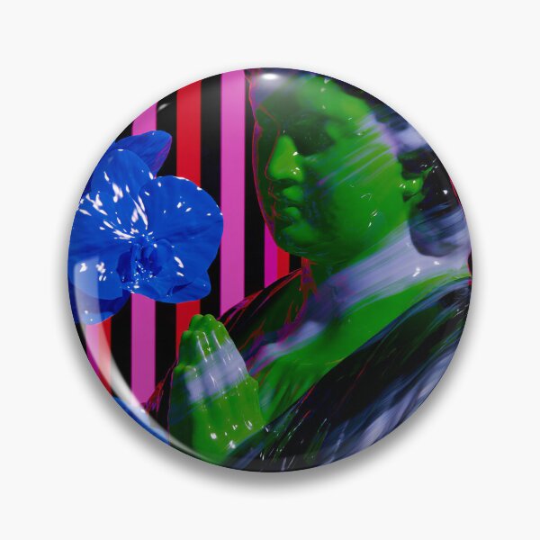 Item preview, Vaporwave Prayer With Electric Blue Orchids designed and sold by bubblegoth.