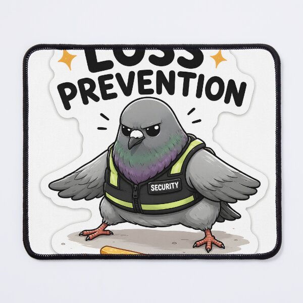 Item preview, Loss Prevention Pigeon | Funny Security Bird Sticker | Protecting One French Fry designed and sold by UrbanSketchCo.