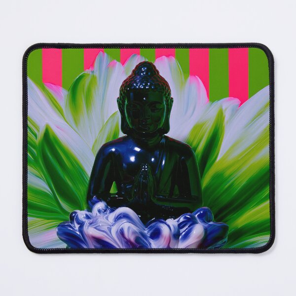 Item preview, Neon Lotus Buddha In Meditation designed and sold by bubblegoth.