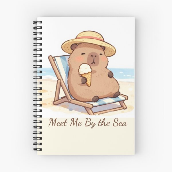 Item preview, Meet Me By the Sea – Cute Capybara Summer Illustration designed and sold by BCapybara.
