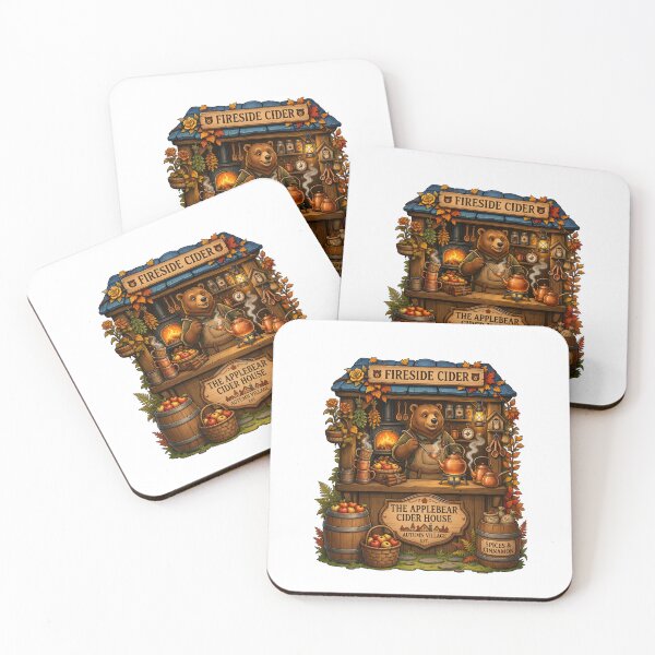 Item preview, Fireside Cider | Apple Bear Cider House | Cozy Autumn Bear | Rustic Fall Cottagecore Art designed and sold by MrDev.