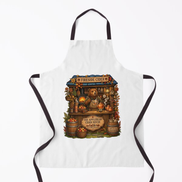 Item preview, Fireside Cider | Apple Bear Cider House | Cozy Autumn Bear | Rustic Fall Cottagecore Art designed and sold by MrDev.