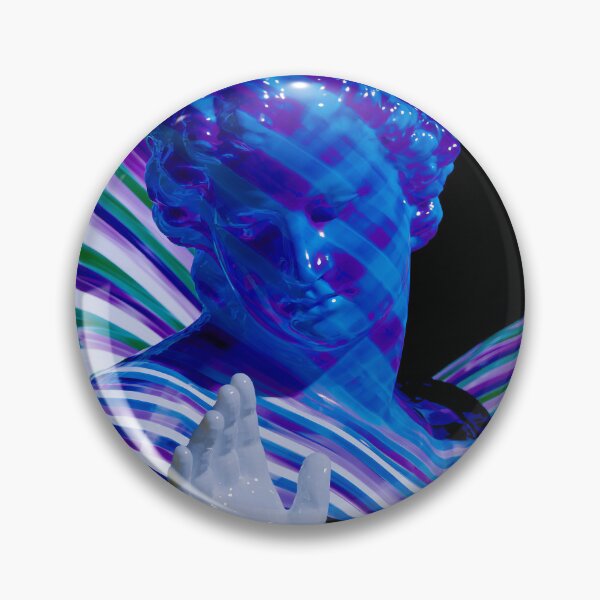 Item preview, Blue Vaporwave Statue With Glowing Blindfold designed and sold by bubblegoth.