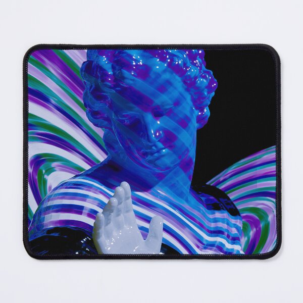 Item preview, Blue Vaporwave Statue With Glowing Blindfold designed and sold by bubblegoth.