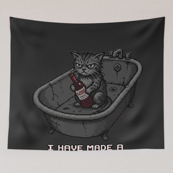 Item preview, I Have Made a Terrible Decision Grumpy Cat Pixel Art designed and sold by Arobinoz.