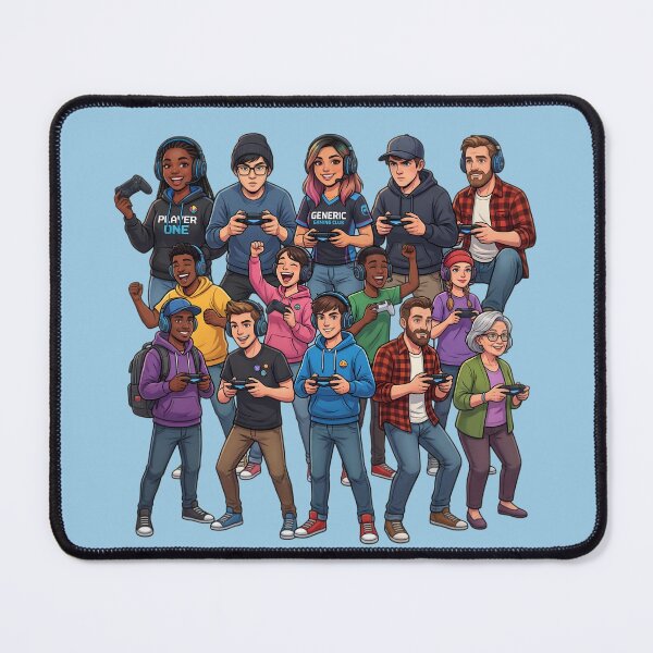 Item preview, Gaming Community Squad | Diverse Gamers Playing Together | Video Game Lovers T-Shirt Design designed and sold by Bhaskar Digital Art.