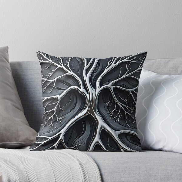 Item preview, Futuristic Silver Metallic Fractal Tree Abstract designed and sold by CuteSlothWorld.
