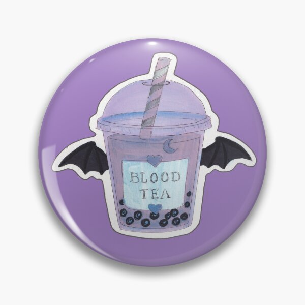 Item preview, Blood Tea Bat Wing Boba — Pastel Goth Creepy Cute Bubble Tea Art designed and sold by Darkfully-Done.