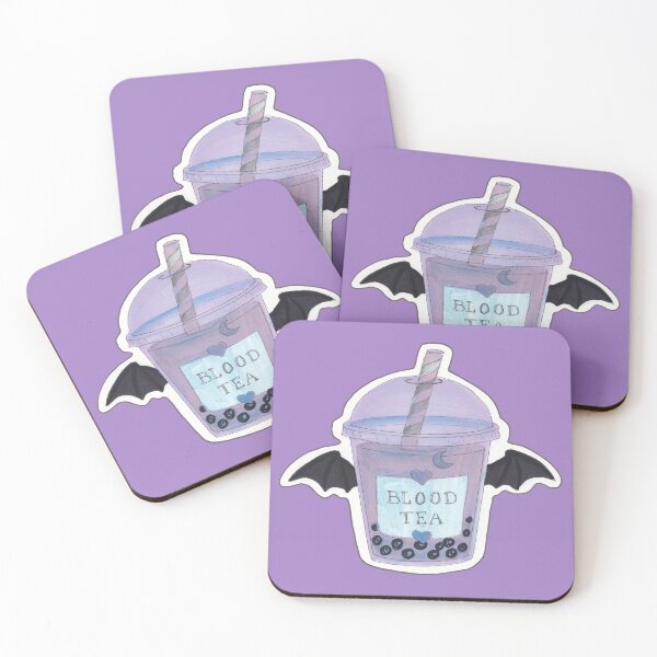 Item preview, Blood Tea Bat Wing Boba — Pastel Goth Creepy Cute Bubble Tea Art designed and sold by Darkfully-Done.