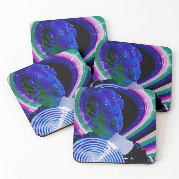 Item preview, Hypnotic Vaporwave Statue in Neon Spirals designed and sold by bubblegoth.