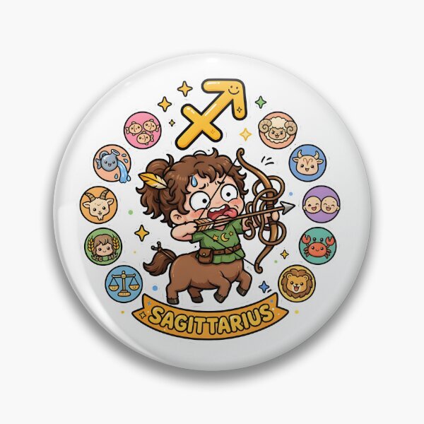 Item preview, Funny Nervous Sagittarius Cartoon Archer designed and sold by Zodiac Celestial Art.