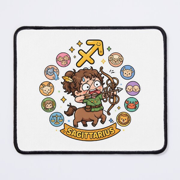 Item preview, Funny Nervous Sagittarius Cartoon Archer designed and sold by Zodiac Celestial Art.