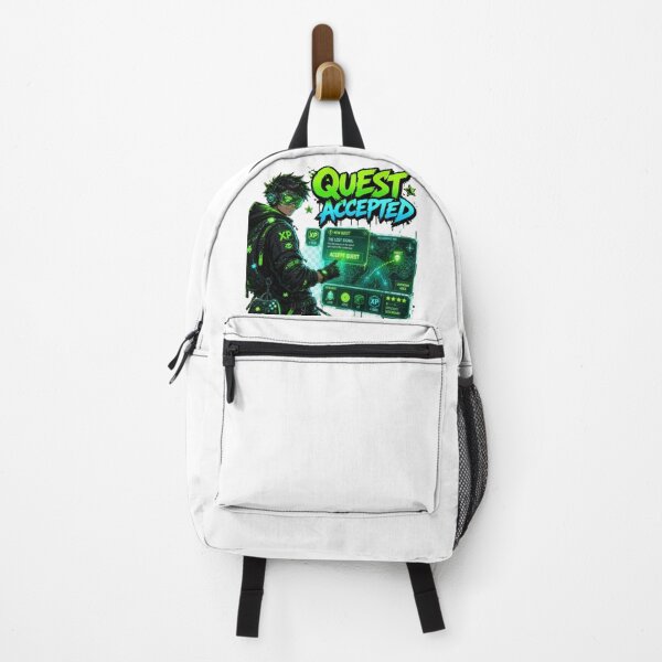 Item preview, QUEST ACCEPTED Gaming Sticker | RPG Gamer Neon Graffiti Design designed and sold by Stylestickers55.