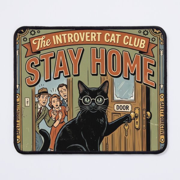 Item preview, Introvert Cat Club Stay Home designed and sold by urbinet.