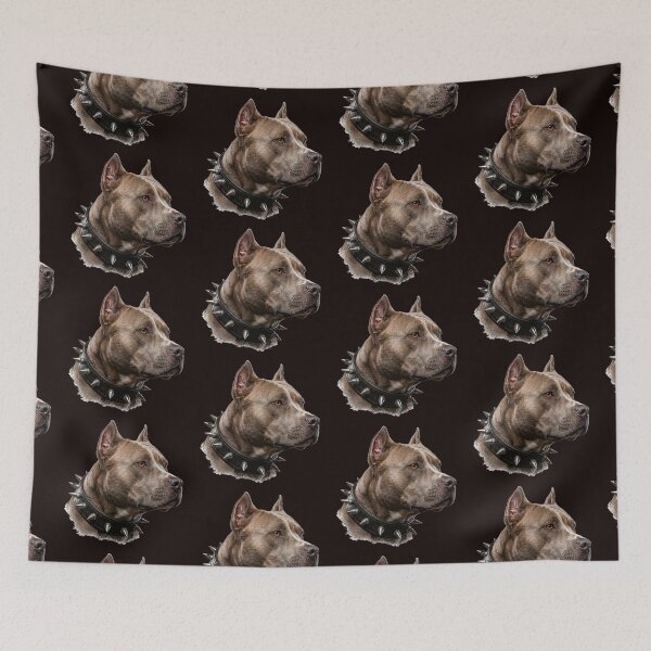 Item preview, Fierce Pitbull with Spiked Collar Graphic Art designed and sold by Angry Bunny Clinic.