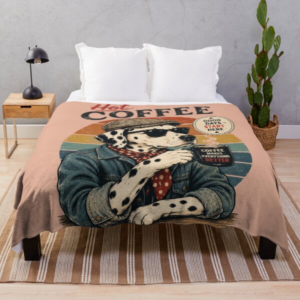 Item preview, DALMATIAN DOG DRINKS HOT COFFEE designed and sold by BLUESKY11a.