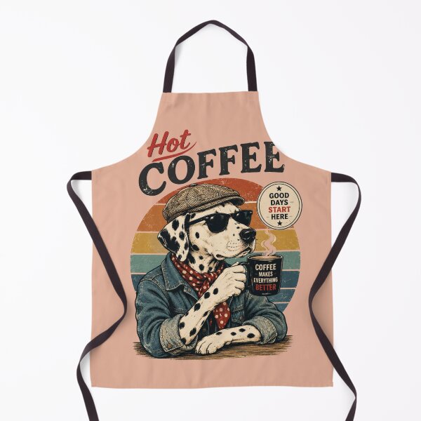 Item preview, DALMATIAN DOG DRINKS HOT COFFEE designed and sold by BLUESKY11a.