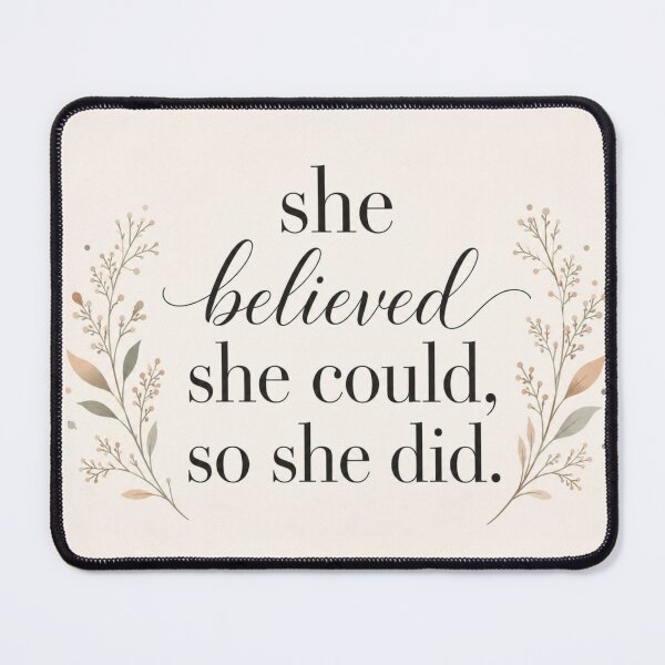 Item preview, She Believed She Could, So She Did - Floral Motivational Quote designed and sold by Cartoon art with a purpose ❤️ Supporting Althea’s friends .