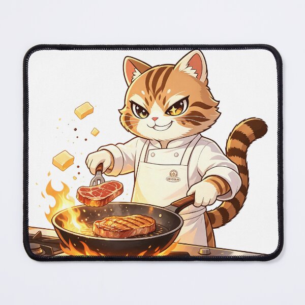 Item preview, The Flame Master - Cute Felis Nigripes Steak Chef designed and sold by ABYSSLAB.