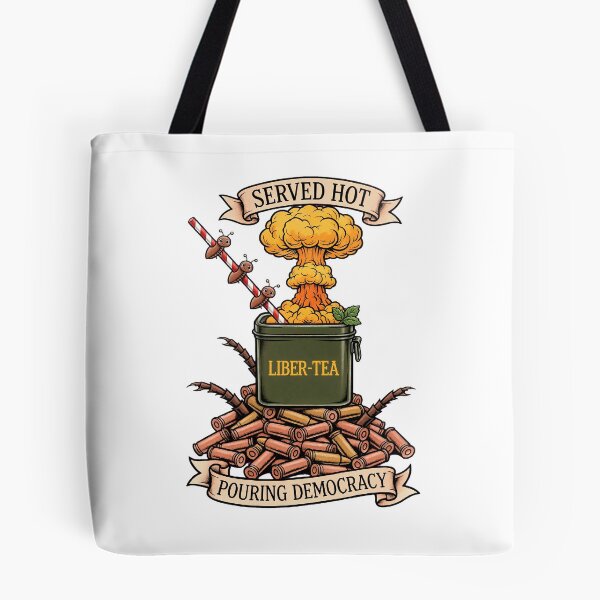 Item preview, Liber-Tea Pouring Democracy Tattoo Flash designed and sold by OneShot Labs.