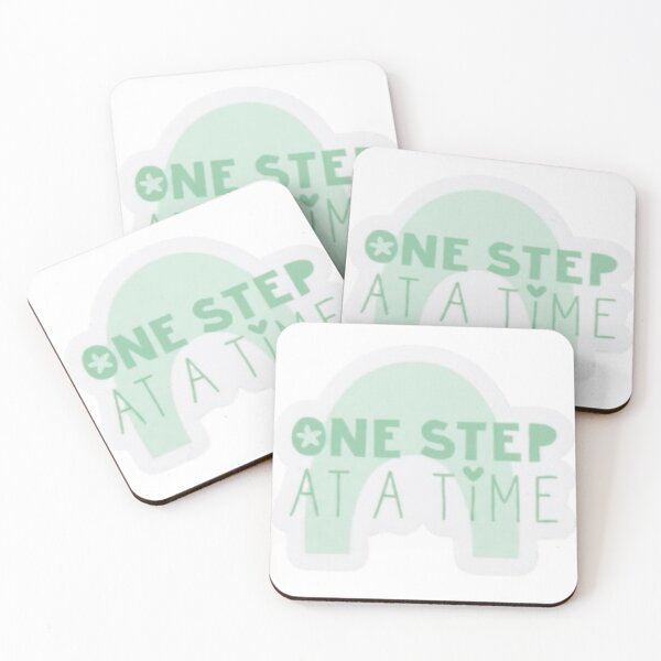 Item preview, One Step at a Time Motivational Quote Sticker | Minimalist Positive Aesthetic Design designed and sold by Shree shyam khatu ji.
