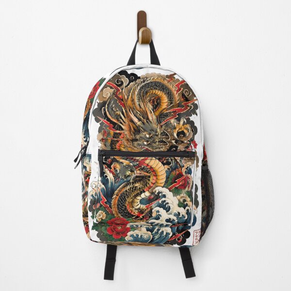 Item preview, Thunder Dragon Rising from Ocean Waves | Japanese Ryu Fantasy Artwork designed and sold by kaxymax.