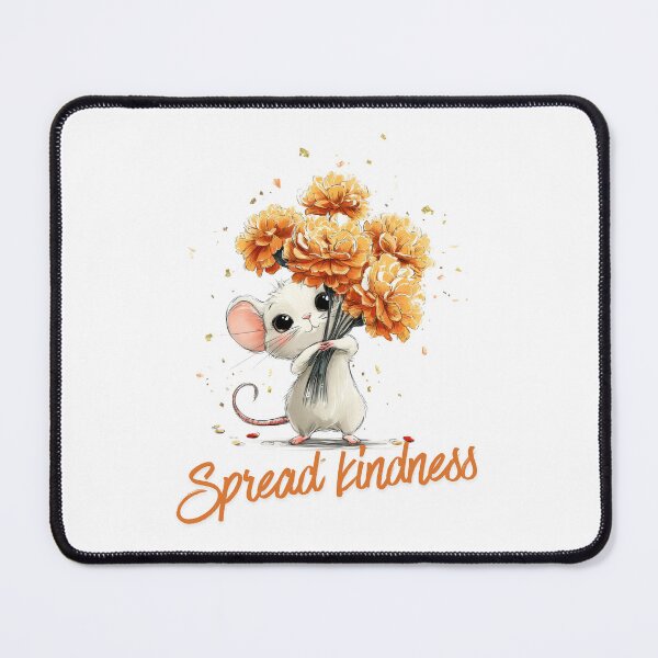 Item preview, Spread Kindness Cute Mouse Floral Inspirational Quote designed and sold by CleanDecor.