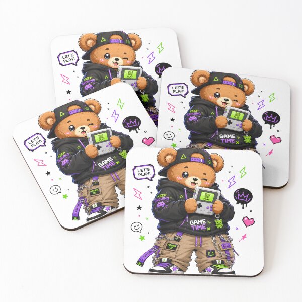 Item preview, Cute Gamer Bear Art designed and sold by StickersHul.