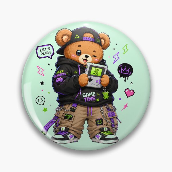Item preview, Cute Gamer Bear Art designed and sold by StickersHul.