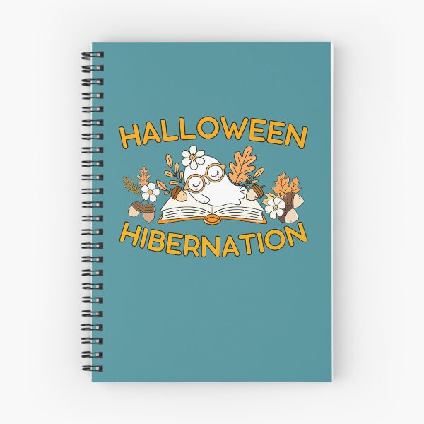 Item preview, Halloween hibernation, cute ghost sleeping on a book designed and sold by Britishdelights.