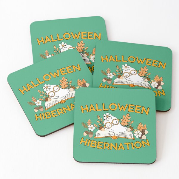 Item preview, Halloween hibernation, cute ghost sleeping on a book designed and sold by BritishDelights.