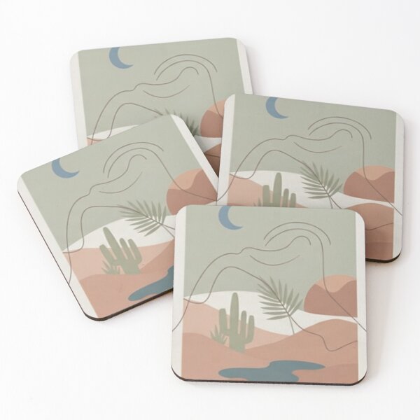 Item preview, Minimalist Desert Oasis Abstract Line Art designed and sold by HTBstore.