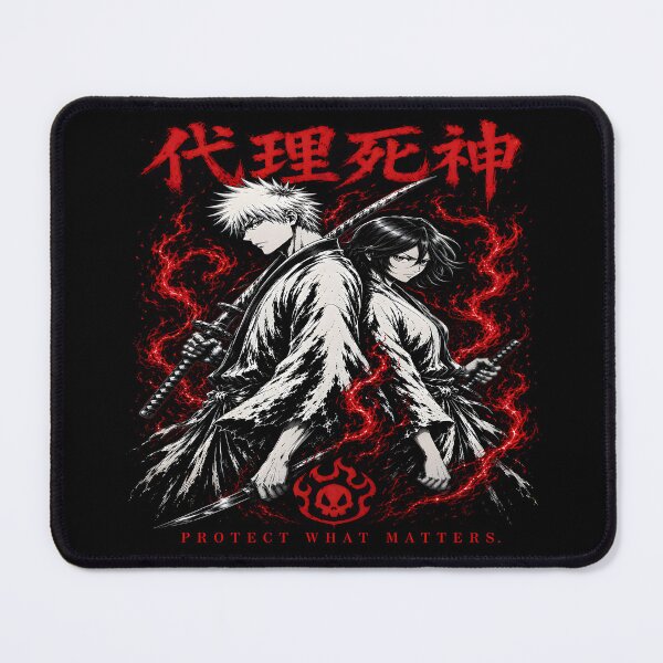 Item preview, Substitute Shinigami -Ichigo & Rukia -Protect What Matters-Katana Red Flames Art designed and sold by Trinidesigns123.
