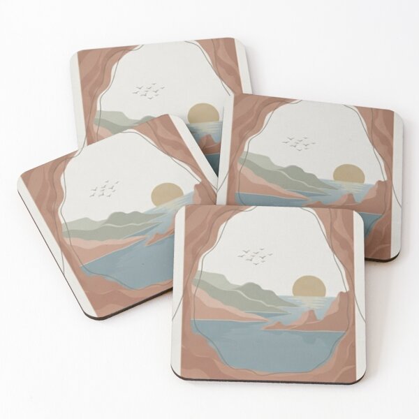 Item preview, Minimalist Coastal Cave Abstract Line Art designed and sold by HTBstore.