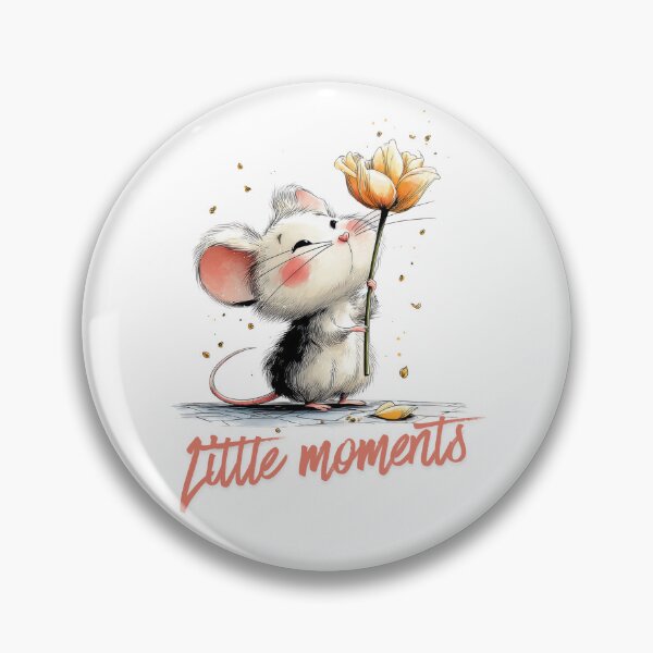 Item preview, Little Moments Cute Mouse Wildflower Illustration designed and sold by CleanDecor.