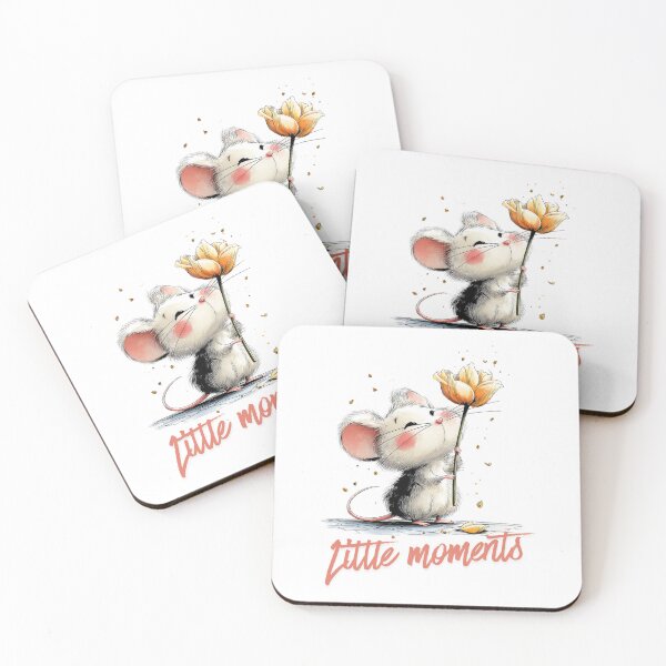 Item preview, Little Moments Cute Mouse Wildflower Illustration designed and sold by CleanDecor.