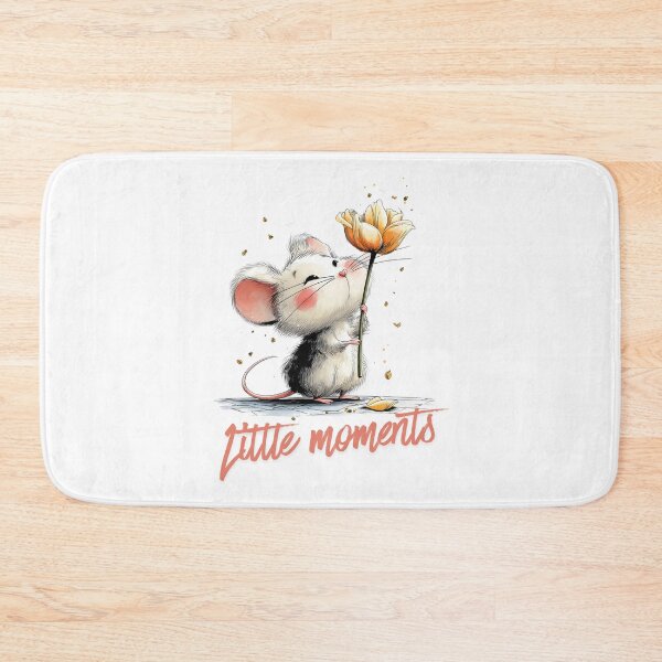 Item preview, Little Moments Cute Mouse Wildflower Illustration designed and sold by CleanDecor.