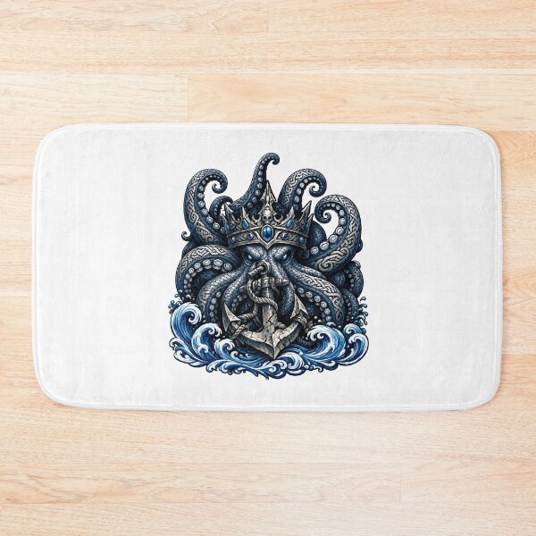 Item preview, Kraken King | Crowned Octopus with Anchor | Viking Nautical Mythology | Ocean Monster Fantasy designed and sold by MrDev.