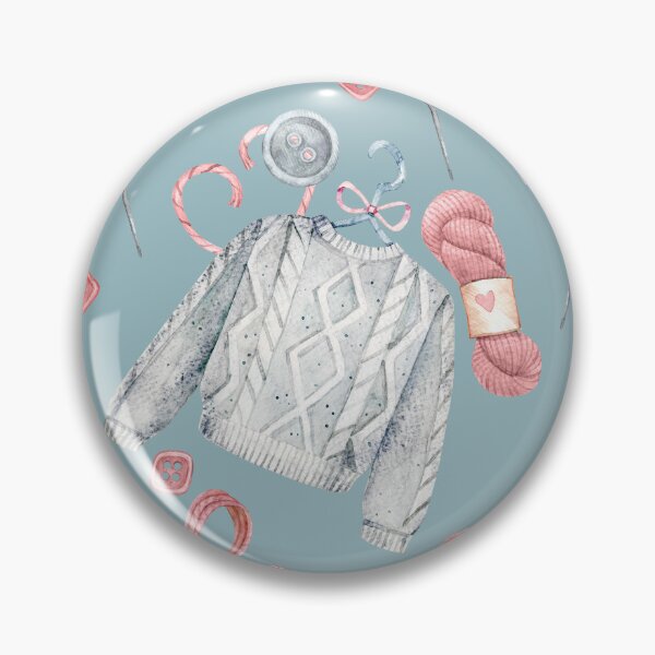 Item preview, Watercolor Knitting Seamless Pattern with Cozy Sweaters, Yarn, Bows and Needles designed and sold by Sasha Zinch Design.