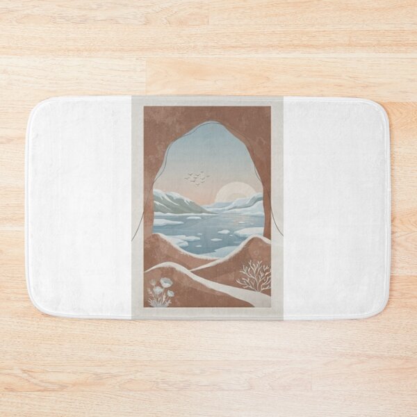 Item preview, Minimalist Winter Lake Abstract Line Art designed and sold by HTBstore.