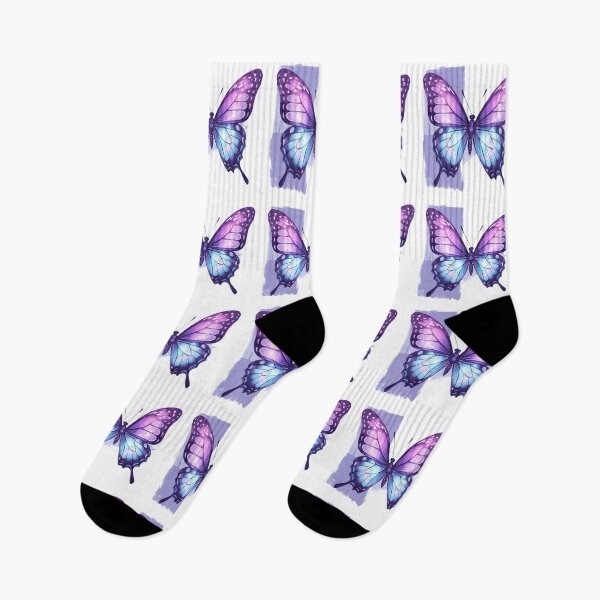 Aperçu de l'œuvre Autocollant Papillon Violet | Illustration Papillon Galaxie | Art Papillon Bleu et Violet | Cadeau pour les amoureux de la nature créée et vendue par dreamz-world.